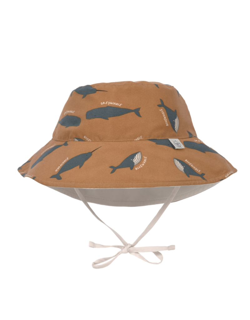 Lassig Lassig Sun Protection Bucket Hat Whale Caramel