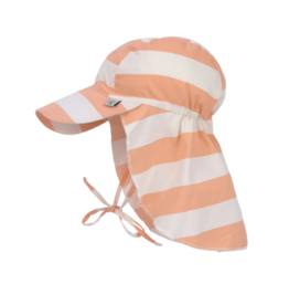 Lassig Lassig Sun Protection Flap Hat Block Stripes Milky/Peach