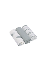 Lassig Lassig Swaddle & burp blanket Strokes silver grey