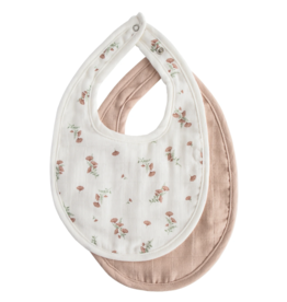 Mushie Mushie Muslin Bib 2 pack - Blush/Pink Floral