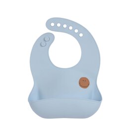 Lassig Lassig Silicone Bib Happy Rascals Smile sky  blue