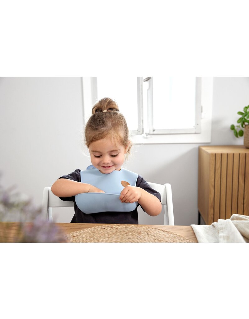 Lassig Lassig Silicone Bib Happy Rascals Smile sky  blue