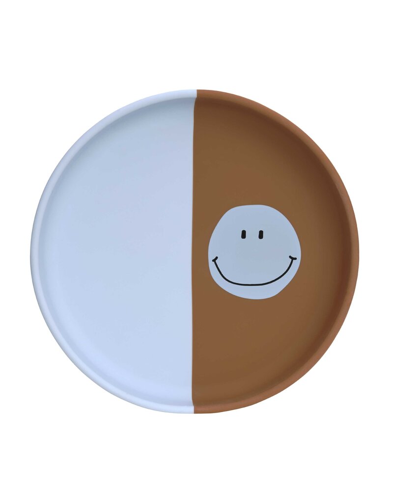 Lassig Lassig Silicone Plate Happy Rascals Smile sky blue