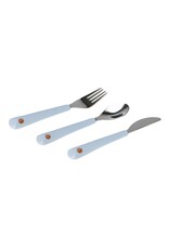 Lassig Lassig Cutlery with Silicone Handle 3 pcs Happy  Rascals Smile Sky Blue