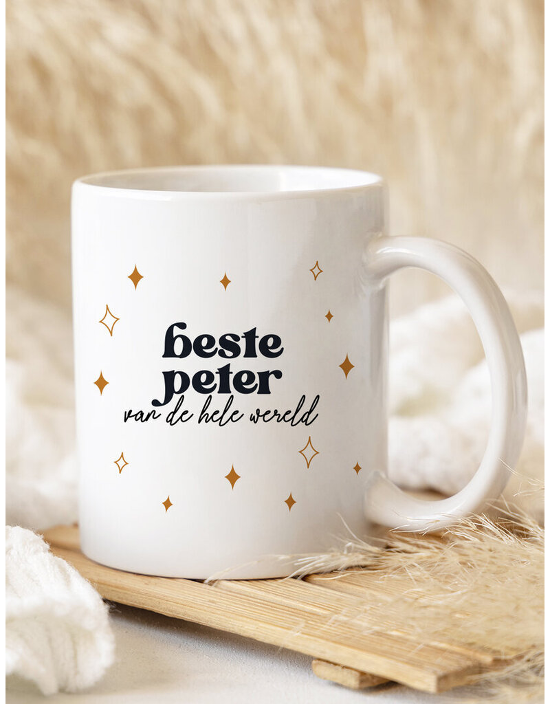 Minimou Minimou Coffeemug "Beste peter van de hele wereld " Golden Stars