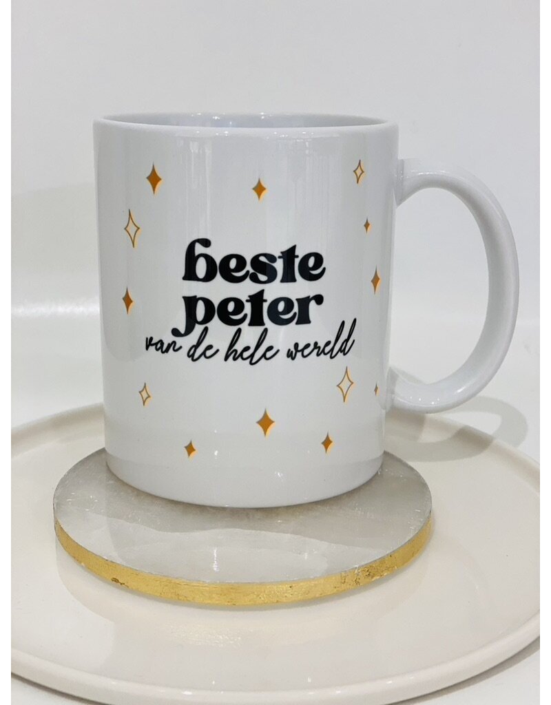 Minimou Minimou Coffeemug "Beste peter van de hele wereld " Golden Stars