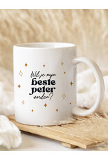 Minimou Minimou Coffeemug "Wil jij mijn beste peter worden?" Golden Stars