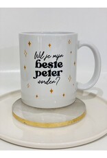 Minimou Minimou Coffeemug "Wil jij mijn beste peter worden?" Golden Stars