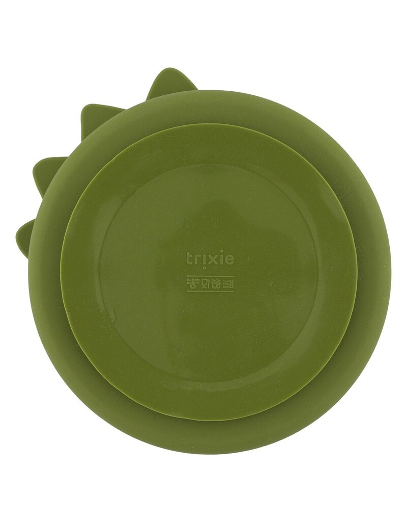 Trixie Trixie Siliconen bord met vakjes en zuignap Mr. Dino