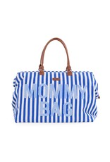 Childhome Childhome Mommy Bag Stripes Electric Blue/Light Blue