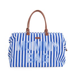 Childhome Childhome Mommy Bag Stripes Electric Blue/Light Blue