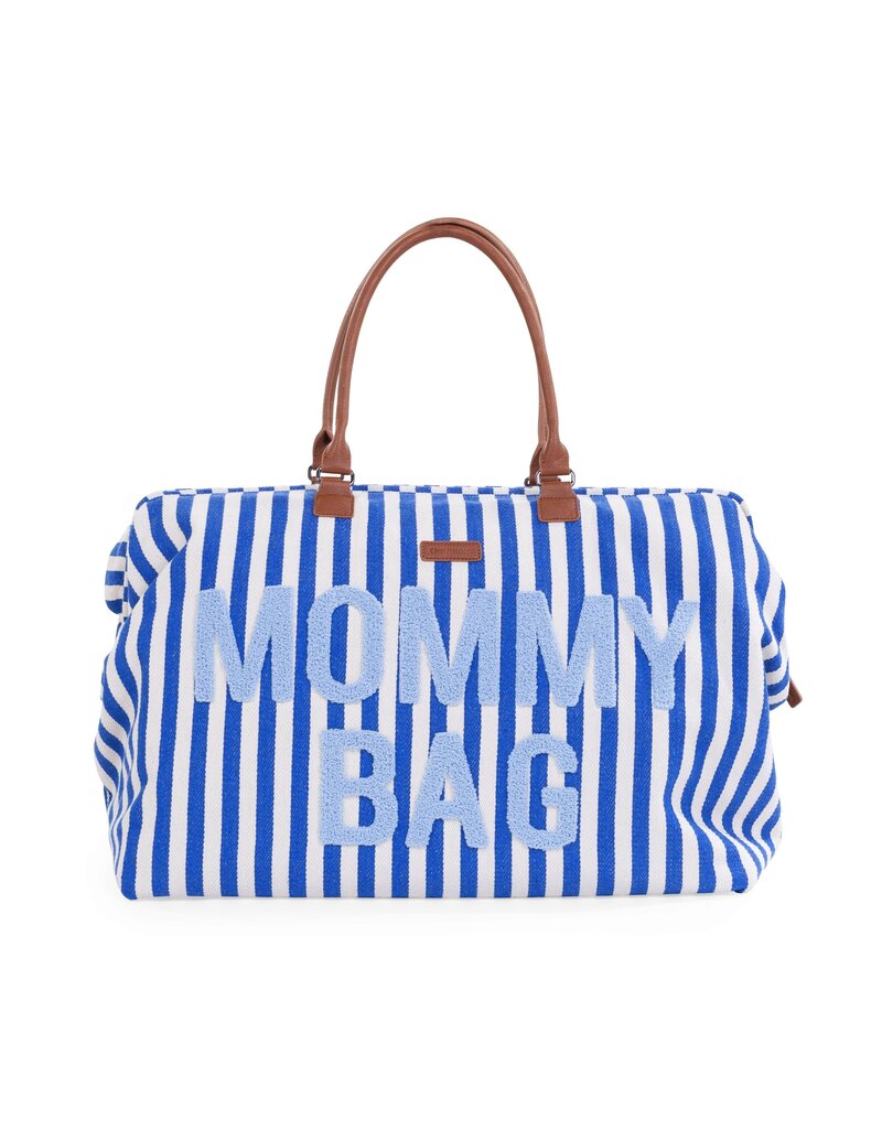 Childhome Childhome Mommy Bag Stripes Electric Blue/Light Blue