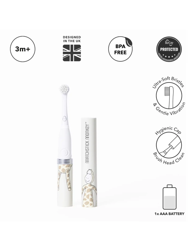 Matchstick Monkey Matchstick Monkey Baby Sonic Toothbrush Giraf Beige