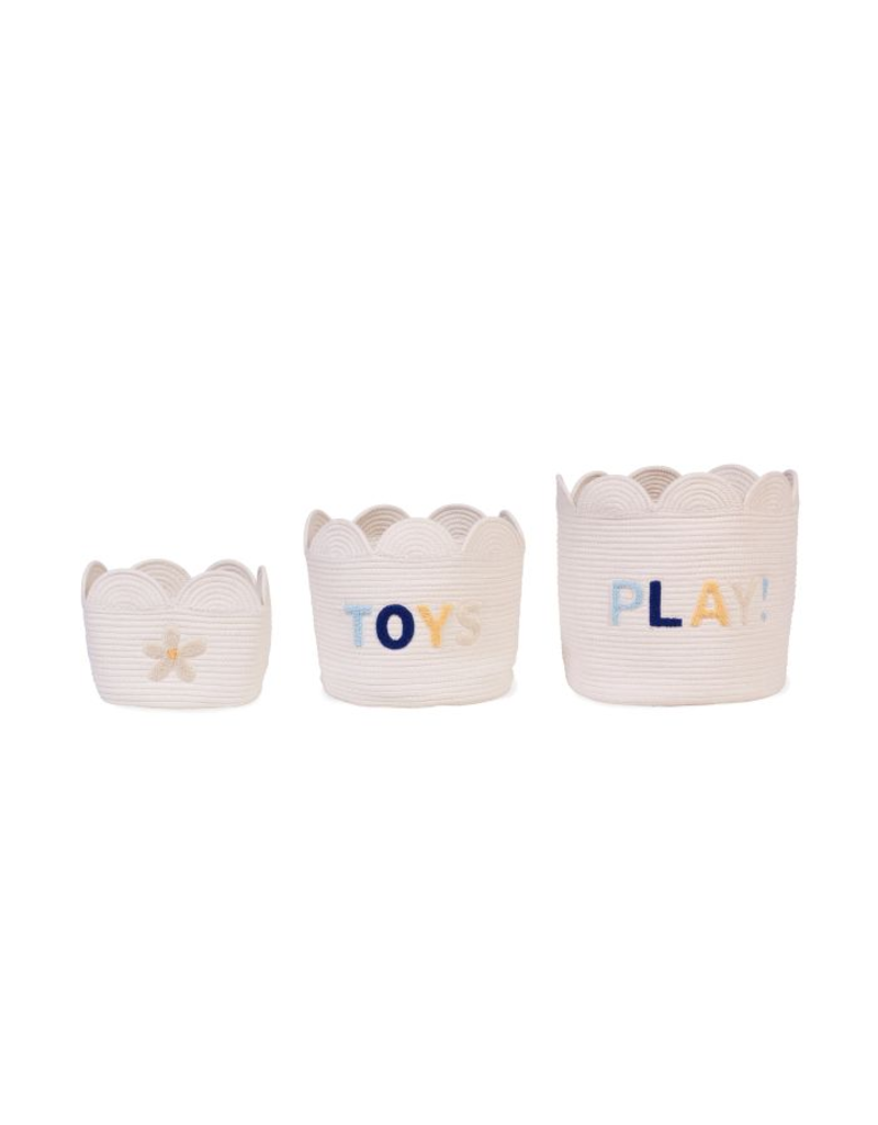 Childhome Childhome Mand bloem Ecru Toys 30x30x30cm