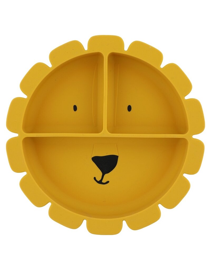 Trixie Trixie Siliconen bord met vakjes en zuignap  Mr. Lion