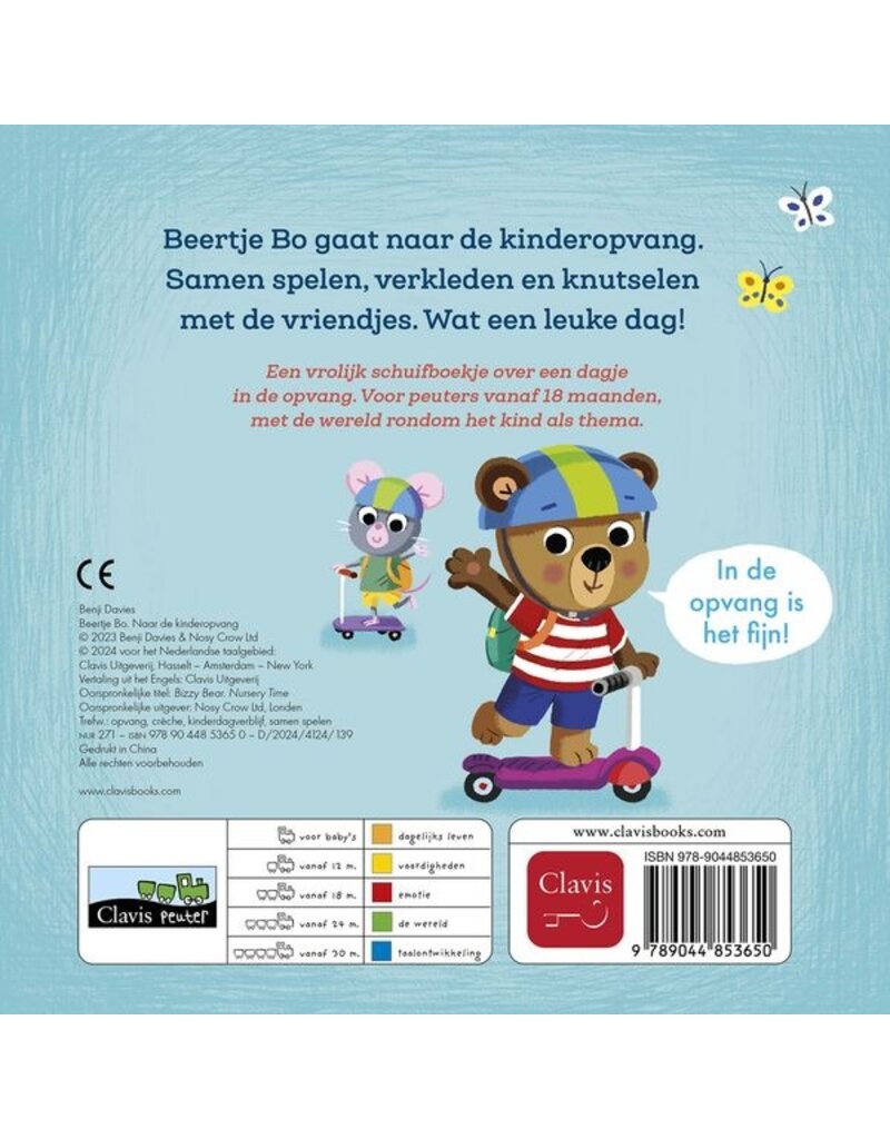 Clavis Clavis schuifboekje "Beertje Bo naar de kinderopvang"