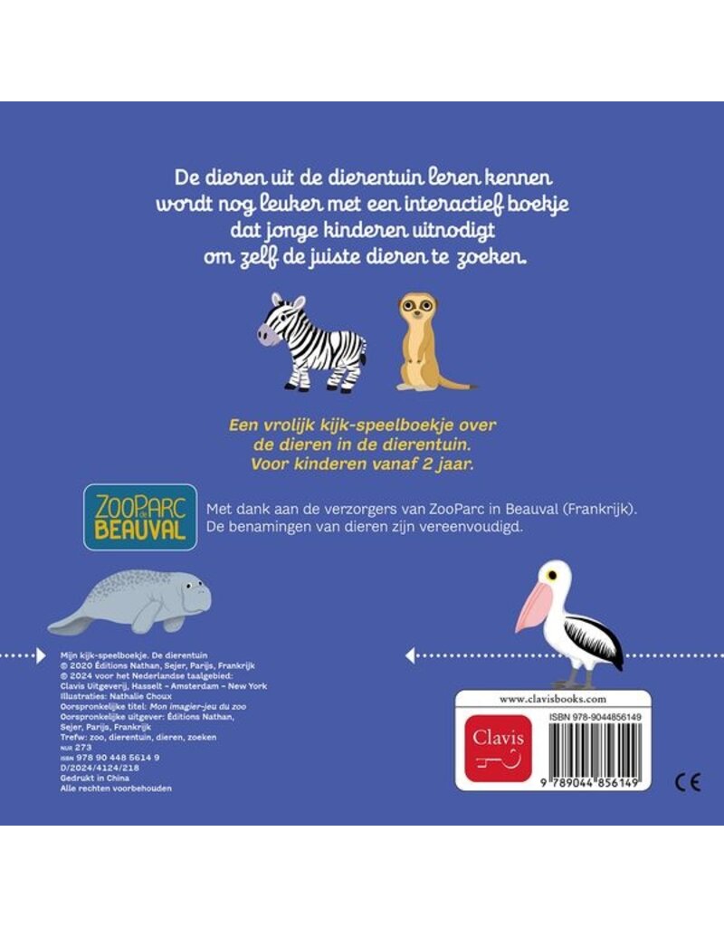 Clavis Clavis Mijn kijk- speelboekje "De dierentuin"