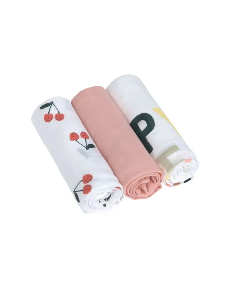 Lassig Lassig Heavenly soft Swaddle L Happy Fruits Cherry