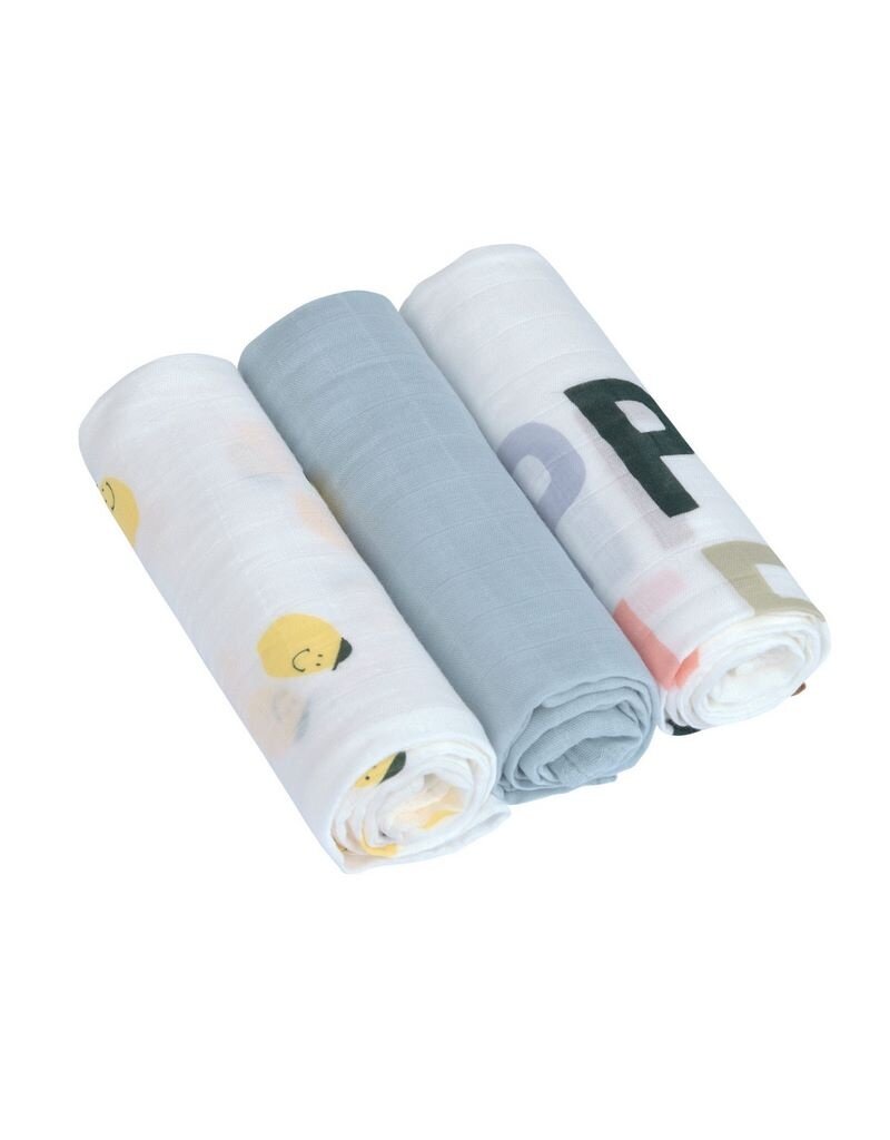 Lassig Lassig Heavenly soft Swaddle L Happy Fruits Lemon