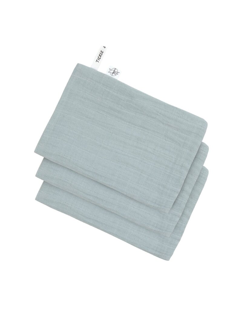 Lassig Lassig Muslin Wash Glove powder blue 3 pcs