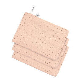Lassig Lassig Muslin Wash Glove dots peach rose 3 pcs