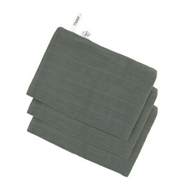Lassig Lassig Muslin Wash Glove petrol green 3 pcs