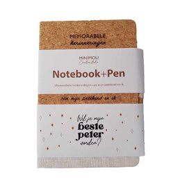 Minimou Minimou notebook met pen - wil je mijn peter worden?