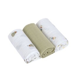 Lassig Lassig Swaddle & Burp Blanket M Happy  Fruits Pear