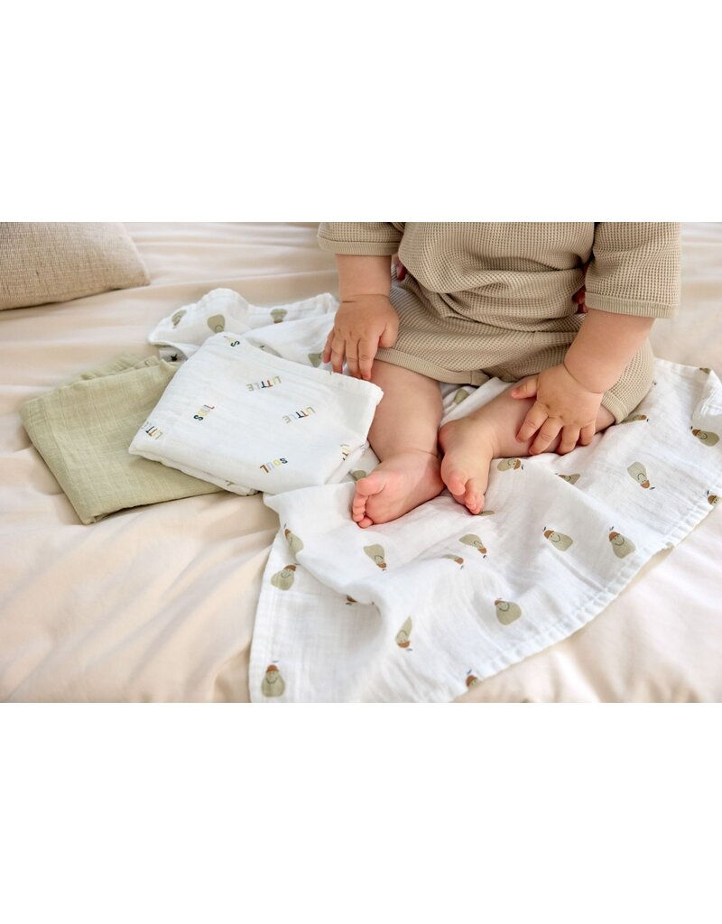 Lassig Lassig Swaddle & Burp Blanket M Happy  Fruits Pear