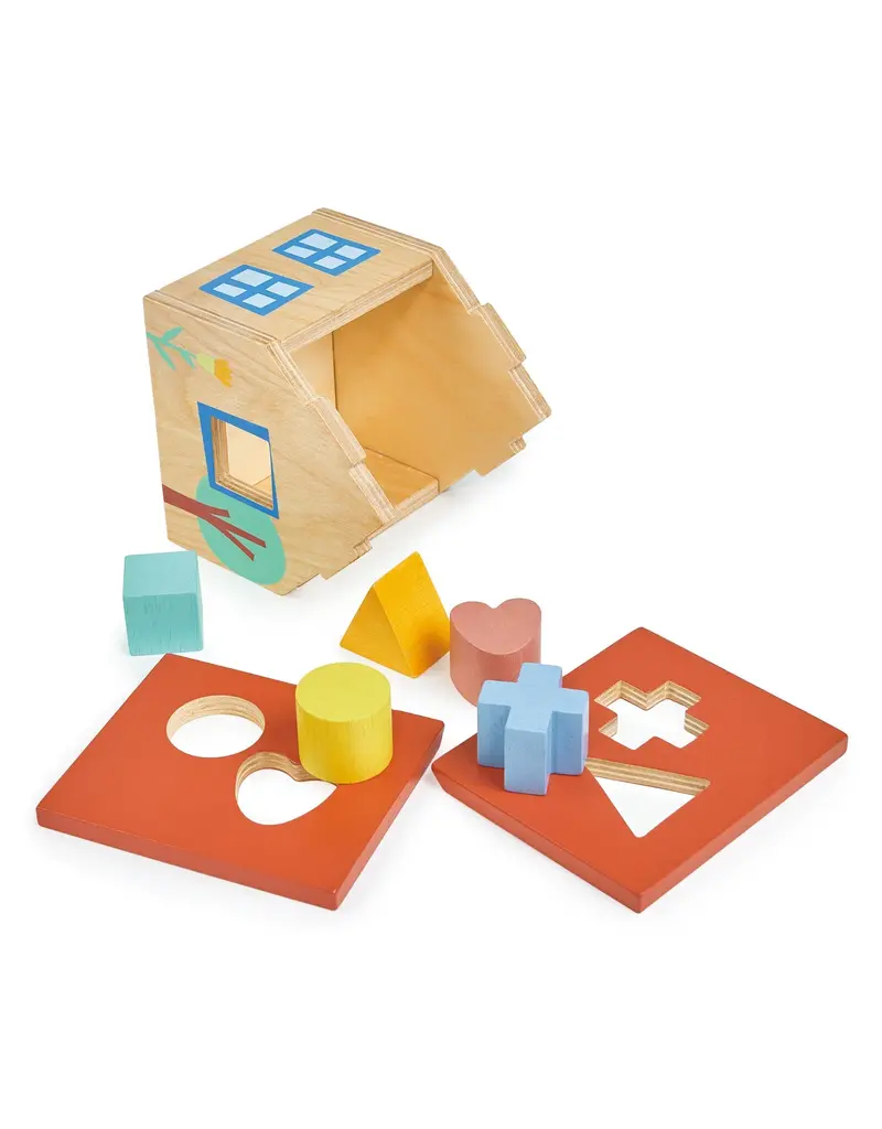 Mentari Mentari Shape Sorter House wood