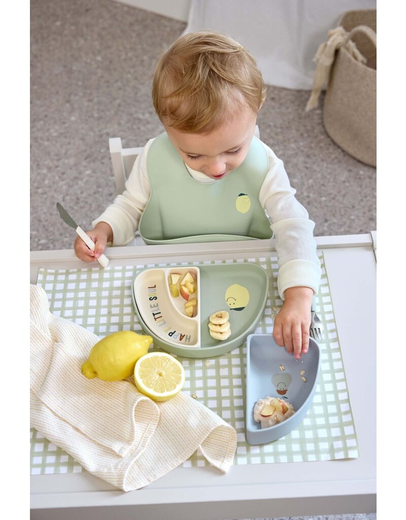 Lassig Lassig Siliconen Dish Set Happy Fruits Lemon 3st