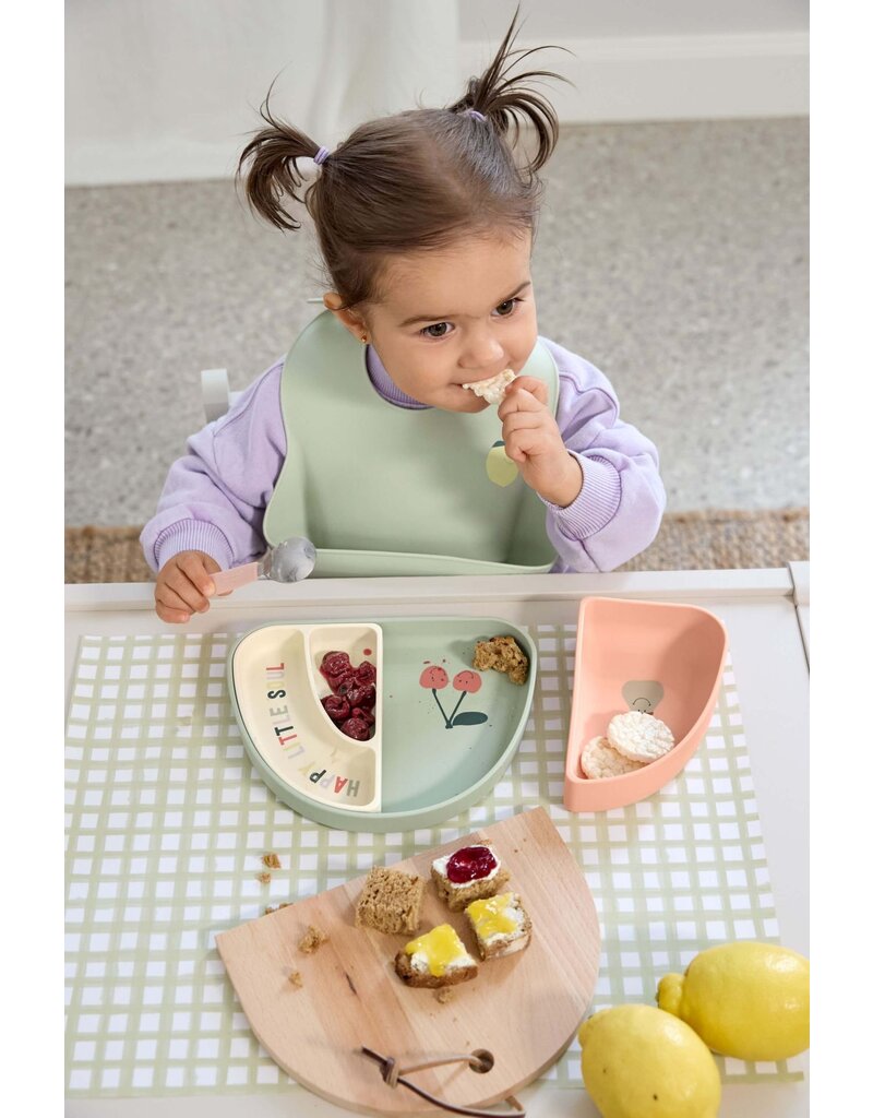Lassig Lassig Siliconen Dish Set Happy Fruits Cherry 3st