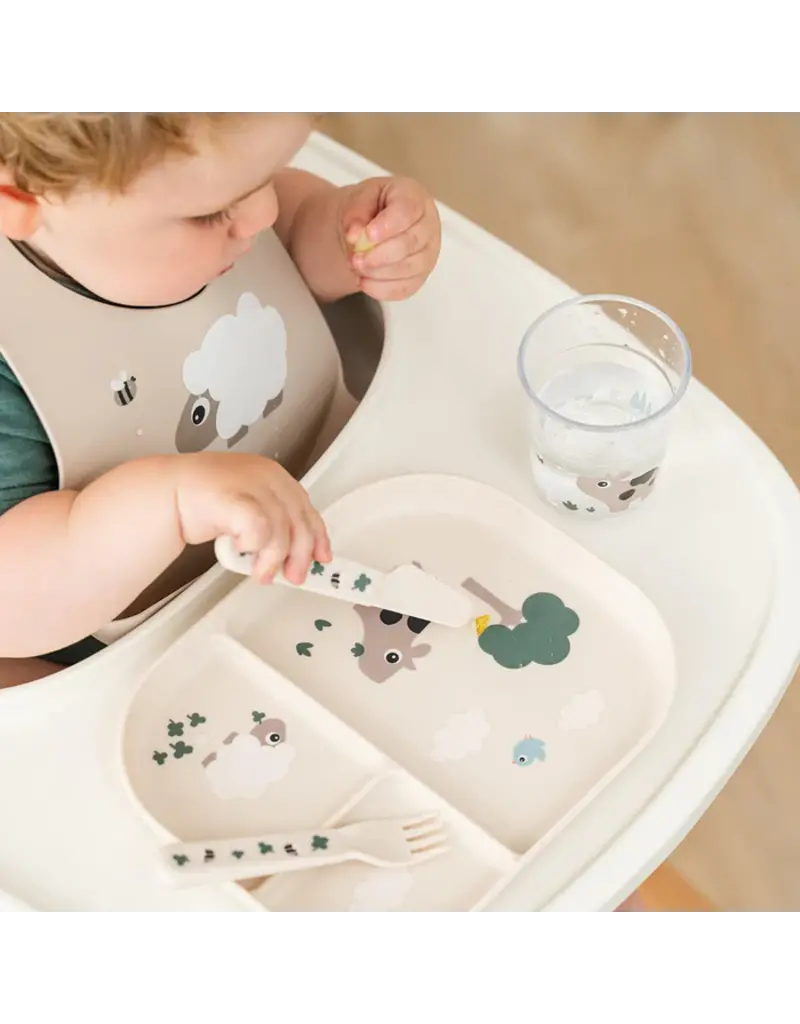Done by Deer Done by Deer Foodie compartment plate Tiny farm Sand