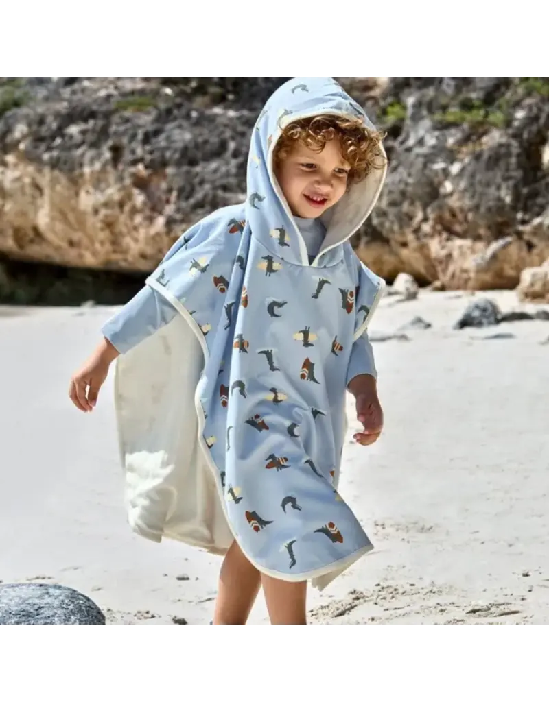 Lassig Lassig Beach Poncho Crocodile sky blue
