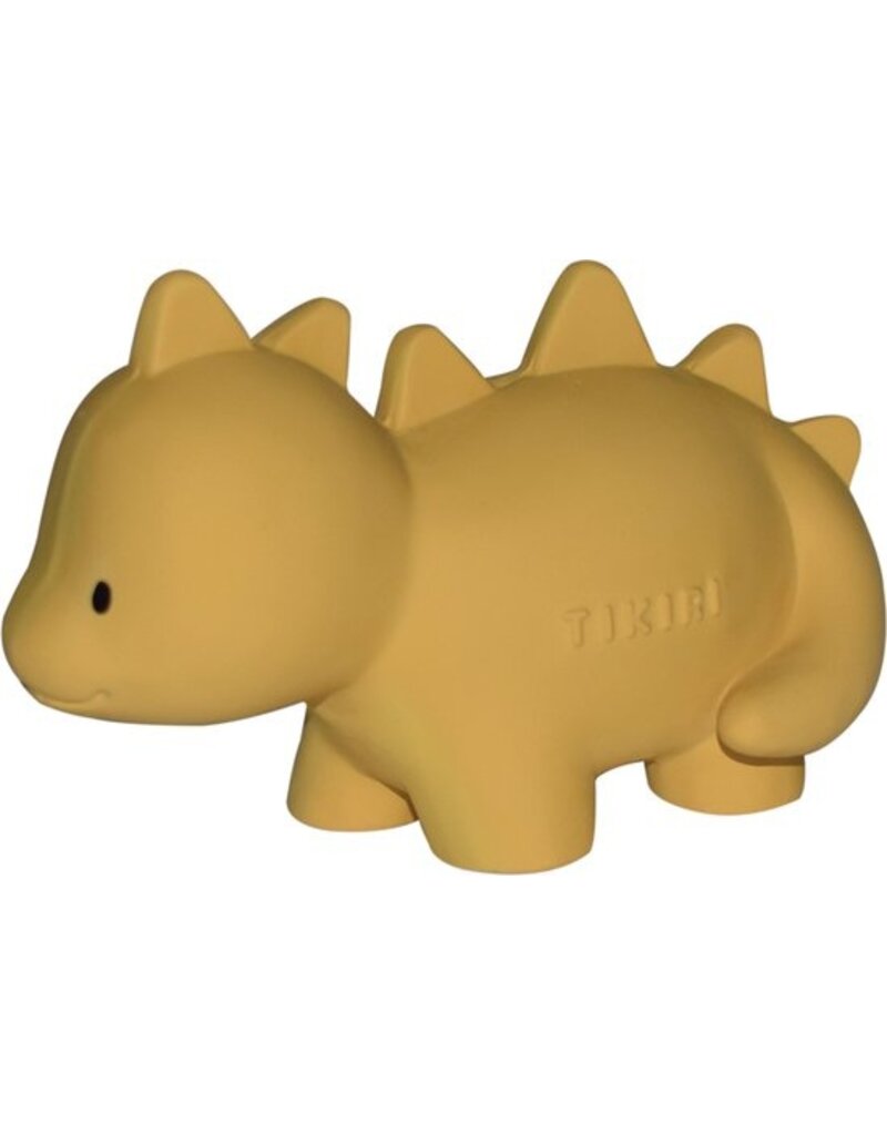 Tikiri Tikiri mijn eerste dinosaurus mix 6-11cm natuurlijk rubber met belletje