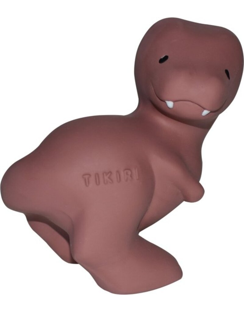 Tikiri Tikiri mijn eerste dinosaurus mix 6-11cm natuurlijk rubber met belletje
