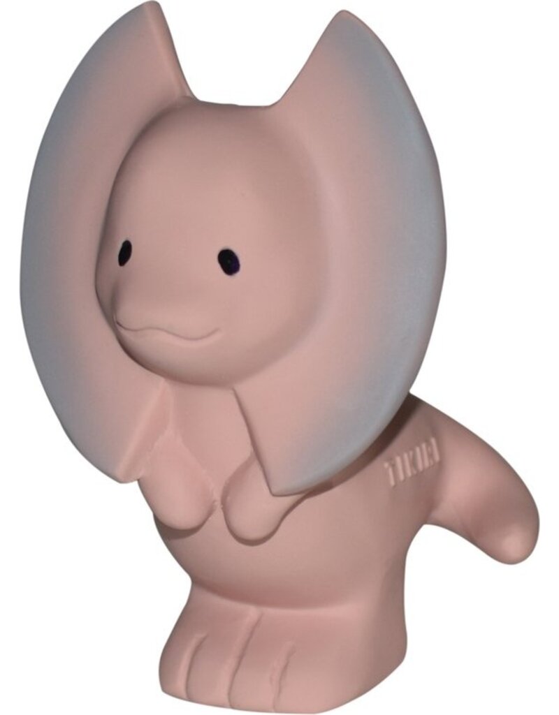 Tikiri Tikiri mijn eerste dinosaurus mix 6-11cm natuurlijk rubber met belletje
