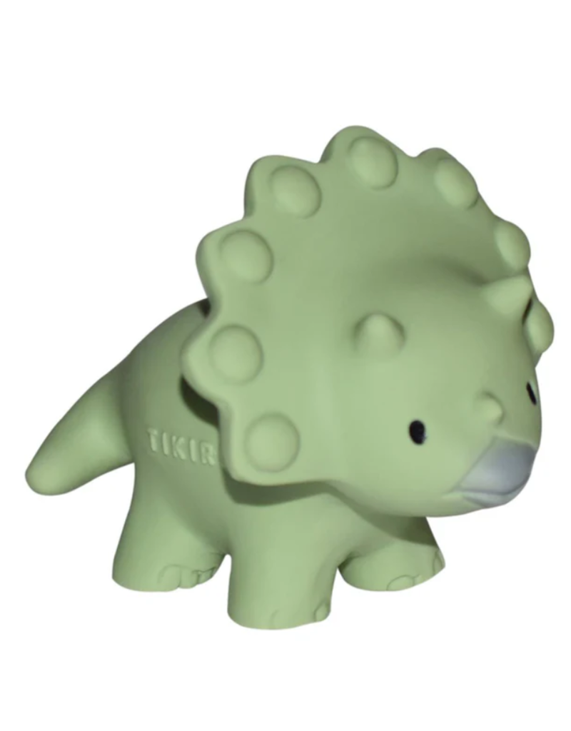 Tikiri Tikiri mijn eerste dinosaurus mix 6-11cm natuurlijk rubber met belletje