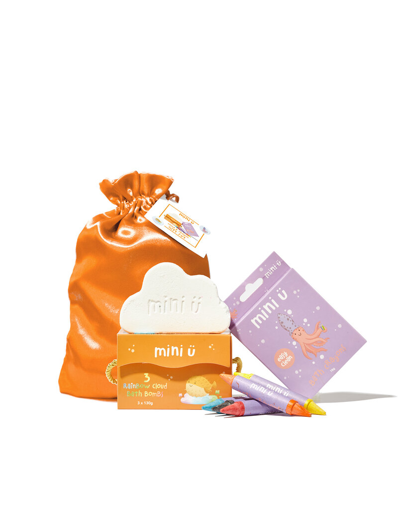 Mini ü Mini Ü Kado set bad badkrijtjes, bruisbal wolk vegan