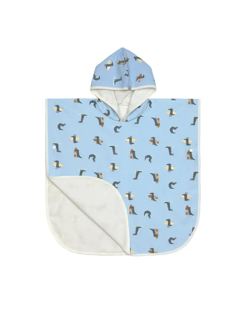 Lassig Lassig Beach Poncho Crocodile sky blue