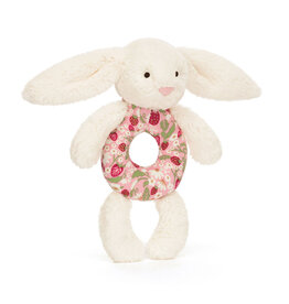 Jellycat Jellycat blossom cream bunny berry ring rattle