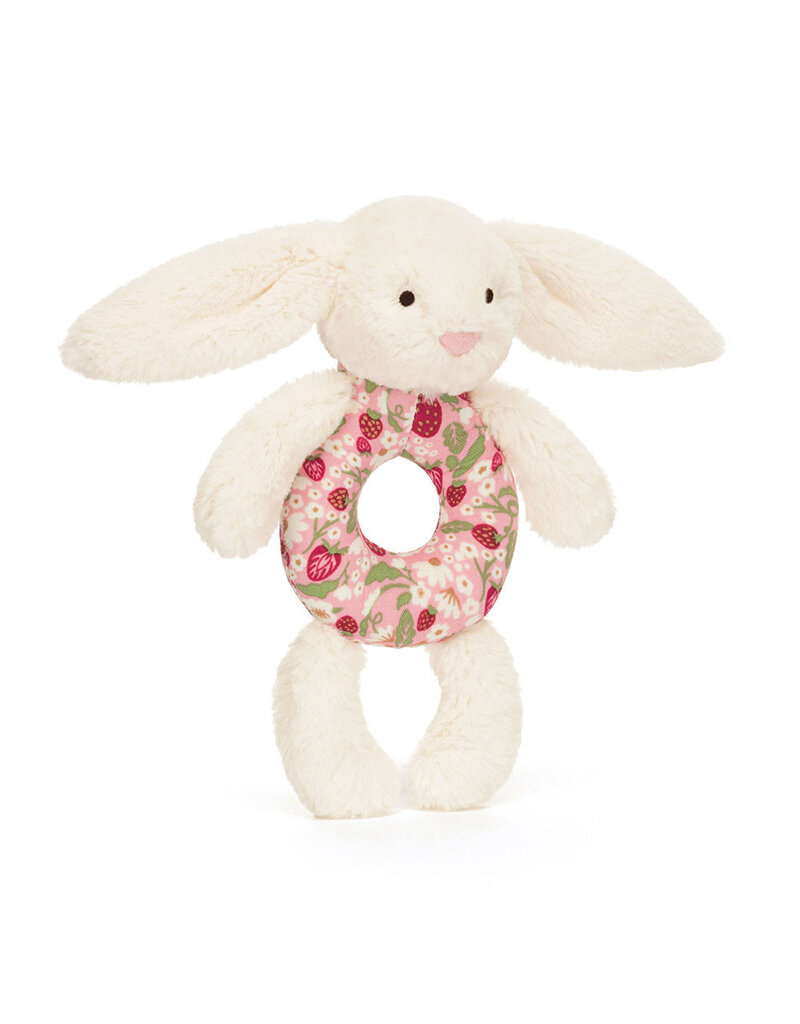 Jellycat Jellycat blossom cream bunny berry ring rattle