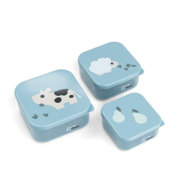 Done by Deer Done by Deer Snack box set 3 pcs Tiny farm Blue