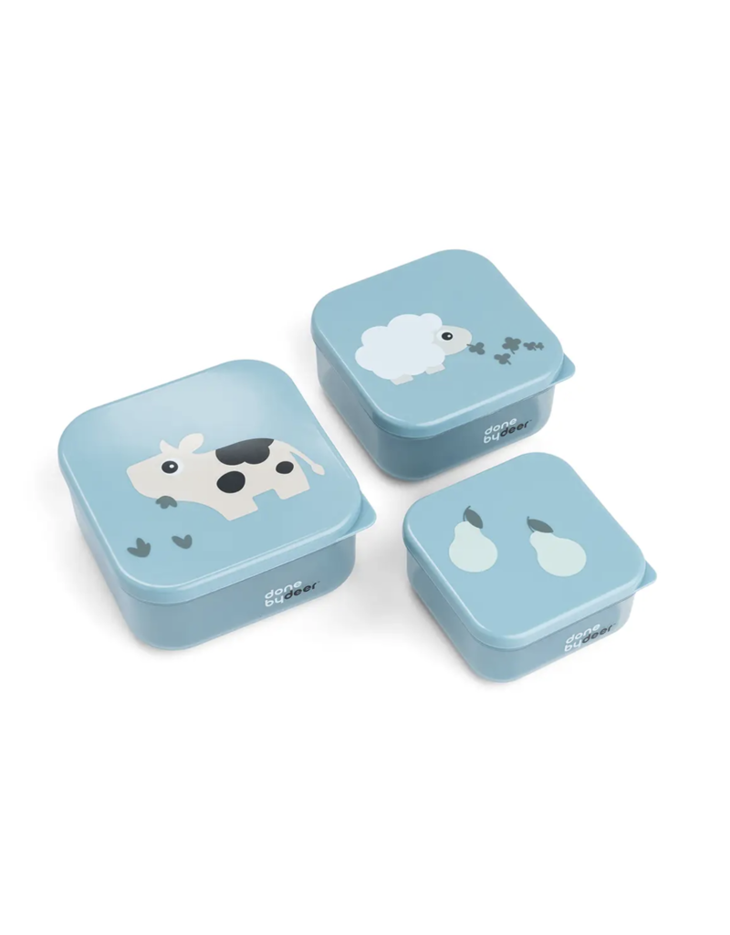 Done by Deer Done by Deer Snack box set 3 pcs Tiny farm Blue
