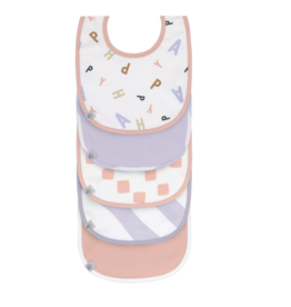 Lassig Lassig  Value Pack Bib 5 pcs Happy Fruits peach/pastel lilac