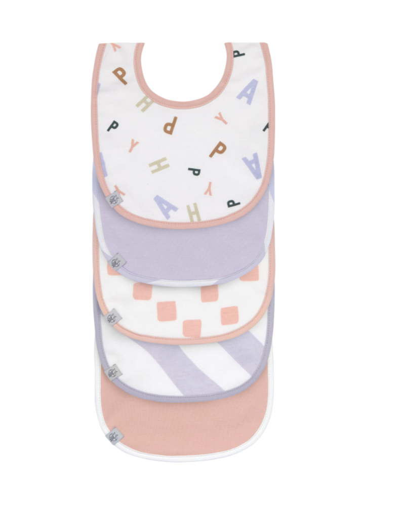 Lassig Lassig  Value Pack Bib 5 pcs Happy Fruits peach/pastel lilac
