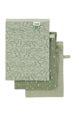 Trixie Trixie muslin washcloths 3-pack daring dino