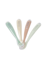 Béaba Beaba Set van 4 siliconenlepels 1ste leeftijd Natural (kiezel/grijsgroen/praliné/clay)