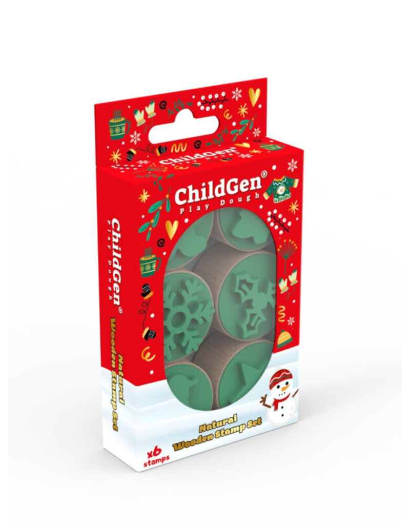 ChildGen Childgen Wooden Stamp Set Christmas & New Year