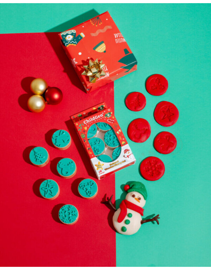 ChildGen Childgen Wooden Stamp Set Christmas & New Year